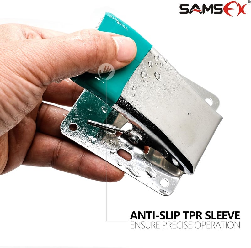 SAMSFX Fish Cleaning Board Tools - Fillet Clamp w/Screws Deep-Jaw Fish Tail Clip Board for Scaling Table Bait with Green Grip - Image 3